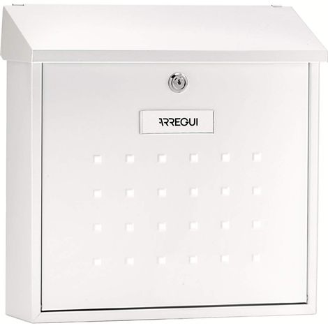 ARREGUI Premium Maxi E5611 Cassetta Postale Individuale in Acciaio, Di Grandi Dimensioni, Cassetta della Posta da Parete, Dimensione L (Riviste e Buste C4), Facile da Montare, Bianco (1/5)