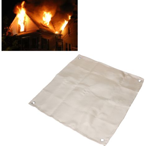 Couverture anti-feu 50cm50cm pour les situations d'urgence dans les maisons, les écoles, les cheminées, les barbecues, les voitures, les bureaux et les entrepôts (modèle 50cm50cm1mm). (1/5)