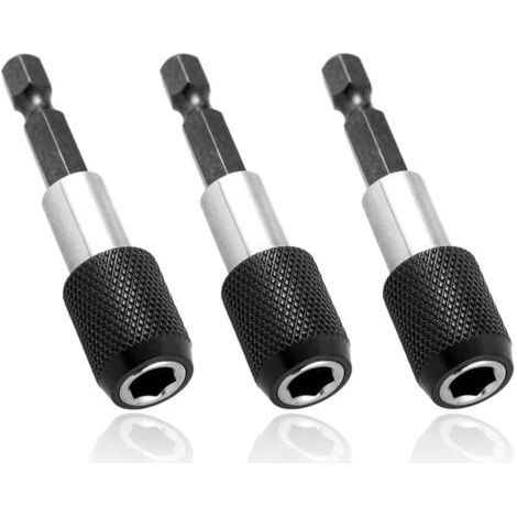 PA 3-teiliger elektrischer Bohrer-Bithalter-Adapter, magnetischer Verlängerungs-Bithalter mit 1/4-Zoll-Sechskantschaft, magnetischer Bohrerhalter für 60-mm-Elektroschrauber (1/4)