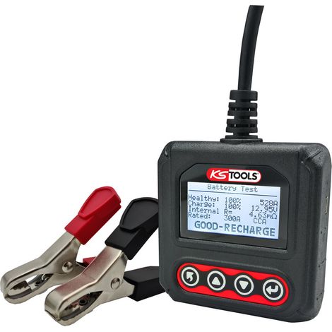 KS Tools - Testeur de batterie - testeur batterie voiture 12V - test de l'état de tous types de batteries - 550.1655F