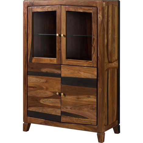 ANCONA 230 Credenza in legno di sheesham - laccato / marrone scuro 100x45x150