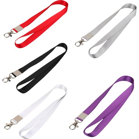 Lanières Joefnel avec clip pour badges et clés, lanières de cou résistantes pour enseignants, enfants, hommes, femmes, porte-clés, portefeuille, téléphone, porte-clés, lot de 5 (1/5)