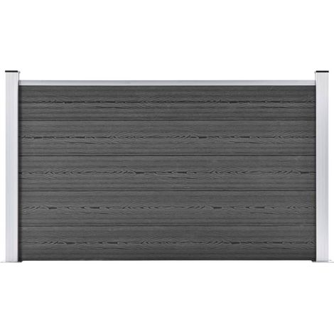 FIMEI Panneau de clôture WPC 180x105 cm Noir (1/5)