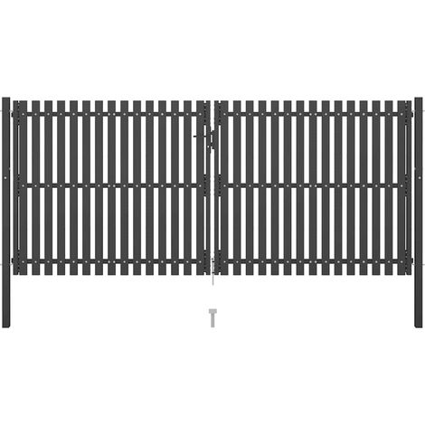 Gartentor aus Stahl 400 x 150 cm Anthrazit vidaXL (1/5)