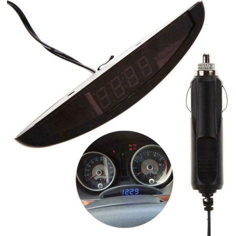 Horloge numérique LED 12V pour voiture avec voltmètre et thermomètre, affichage électronique automatique, écran digital. (1/5)