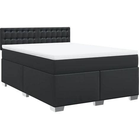 Maison Exclusive - Boxspringbett mit Matratze Schwarz 140x200 cm