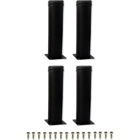 pieds 20cm noirs réglables en acier inoxydable, pieds de meuble robustes, hauteur ajustable, vissables, pour canapé, table, buffet, lot de 4 (1/4)