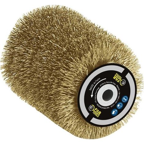 Brass wire brush 0.3mm Ø80mm - FARTOOLS - for stripping/degreasing wood. metal or stone