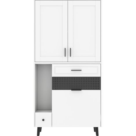 PLACARD MULTIFONCTIONNEL POUR CHATS EN BOIS TRAVAILLE WHITE 80.00 X 40.00 X 161.00 (1/5)