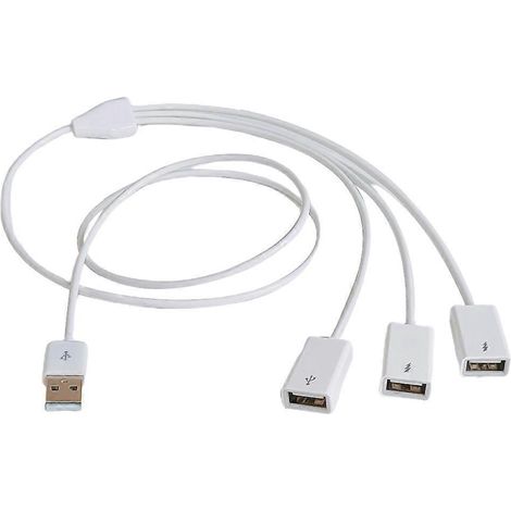 Câble USB 1 vers 3 - Hub USB Multi-Port pour PC Portable et Ordinateur (1/4)