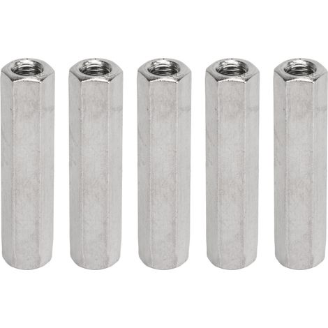 Kit de 5 écrous hexagonaux M8 argentés en acier inoxydable, sûrs et pratiques, pour machines industrielles (1/5)