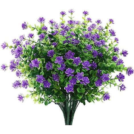 Lot de 6 fleurs artificielles, plantes vertes simulées résistantes aux UV-AquaForge (1/5)