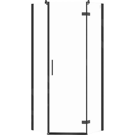 Cersanit Jota - Cabine de douche 80x80 cm, droite, noir/verre clair S160-011 (1/2)