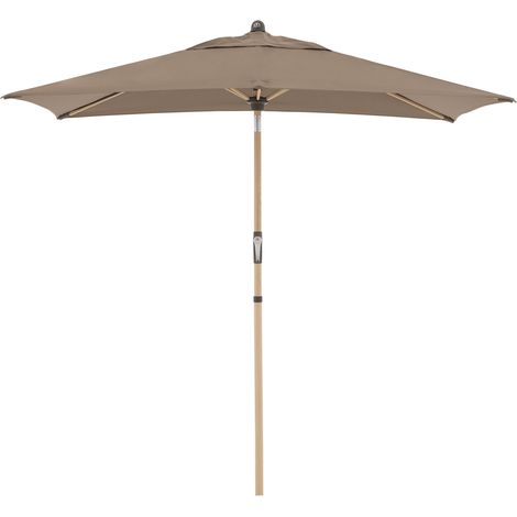 Doppler Sonnenschirm / Kurbelschirm "Alu Wood Ultra 210 x 140 Auto Tilt", 210 x 140 cm, greige, Bezug Polyestergewebe, Gestell Aluminium/Stahl, 4,0 kg Sonnenschirm / Kurbelschirm "Alu Wood Ultra 210 x (1/5)