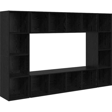 Maison Exclusive - Ensemble meuble TV Montage mural 4 pcs Noir 37 x 37 x 142,5 cm