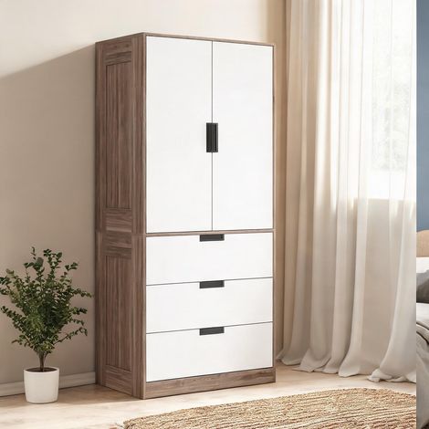 Armoire marron en panneau de particules 80 x 50 x 180 cm (1/5)