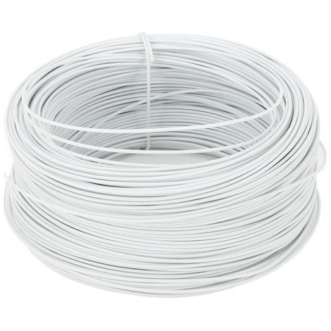 Fil de fer électro-galvanisé 0,55 mm, 85 m, rond, revêtu de PVC, robuste, flexible et pliable, en métal blanc pour le cerclage de câbles (1/5)
