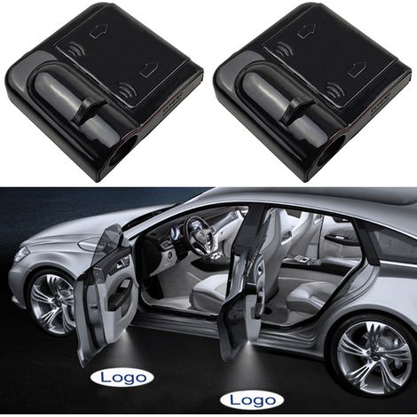 (Pour Mercedes) 2 projecteurs laser LED sans fil pour portières de voiture avec logo lumineux d'accueil et ombres fantômes. Éclairage pour véhicules automobiles. (1/5)