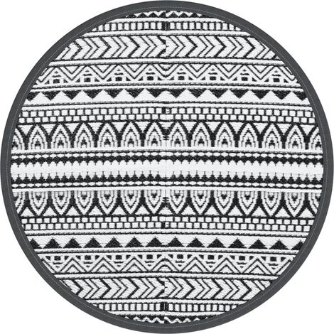Tapis d'extérieur ARAKIL noir Ø160 cm PP (1/5)