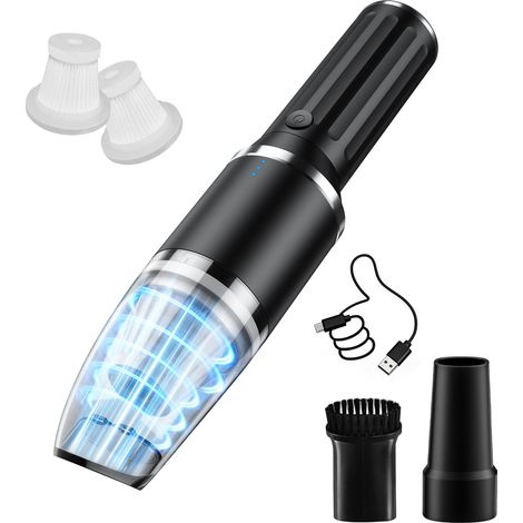 Aspirateur sans fil portable et léger – Mini aspirateur USB (15 000 Pa / 60 W) pour tapis, bureau et cuisine (1/5)