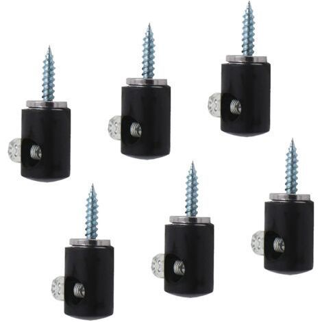 Crochet d'éclairage de lustre, 6 crochets d'éclairage suspendu pour câble de plafonniers de lustre (noir) (1/5)