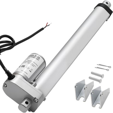 VEVOR 12V Linear Actuator, 9.84 Inch Stroke 0.6"/s High-Speed Linear Motion Actuator, 225lbs/1000N with IP54 Protection & Mounting Bracket for Lift Desk, Recliner Chairs, Window Door Opener