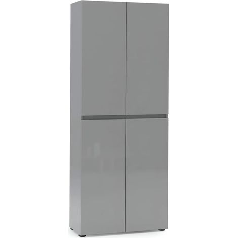 Mobile Scarpiera Grigio 4 Ante 80x34x200 cm Melaminico Laccato (1/4)