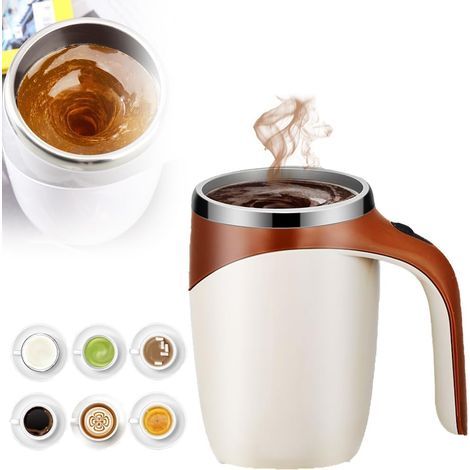 Générique Tasse à Café Auto-Mélangeante Magnétique 2026 - Tasse à Café Auto-Mélangée en Acier Inoxydable, Tasses à Café Avec Brassage Magnétique Rechargeables Portables pour la Maison (Couleur café) (1/5)