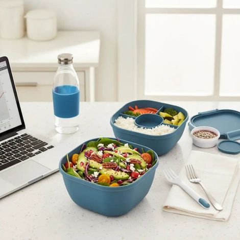 Lunch Box - 1700 ml - Compartiments Étanches - Pour Bureau Déplacement Pique-Nique - 1 Pièce (1/4)