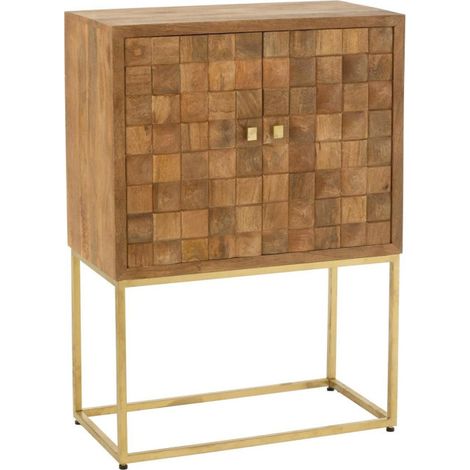 Commode 2 Portes sur Pied "Nino" 122cm Naturel (1/5)