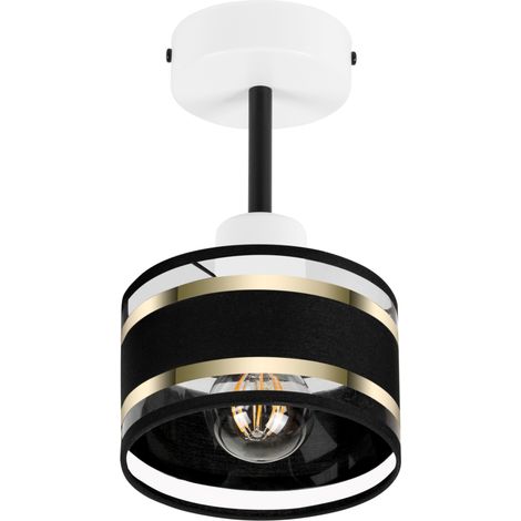 Plafonnier blanc avec abat-jour, style industriel en métal, 1 douille E27, éclairage LED moderne pour salon, cuisine, chambre, chambre d'enfant, loft (1/5)