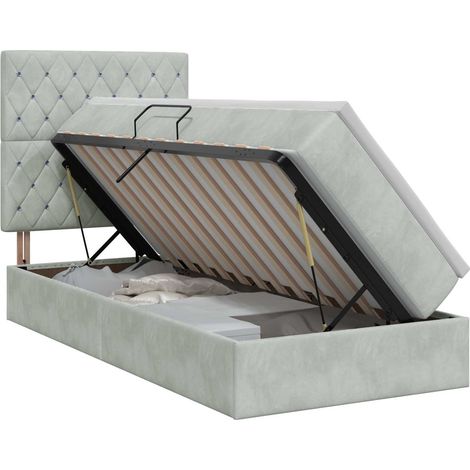 Maison Exclusive - Letto con contenitore e materasso Grigio Chiaro 100 x 200 cm (1/5)