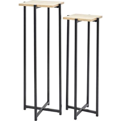 Lot de 2 sellettes "Loka" 82cm Noir (1/5)