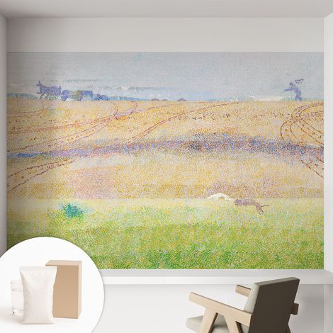 Papier peint intissé à motifs décoratifs pour salon chambre et bureau Décoration murale élégante avec colle Champ d'été 152x104 cm (1/5)