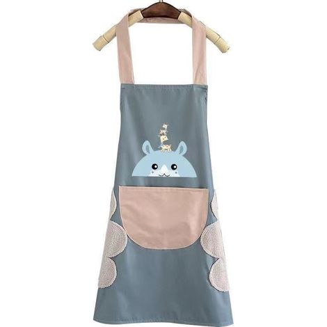 Wasser- und ölabweisende, waschbare Küchenschürze für Erwachsene und Kinder, verstellbare Schürze für Nagelstudios, 1 Stück (Blau)