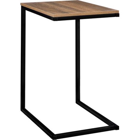 5Five Simply Smart – Table d'appoint métal et bois noir – Dimensions L. 45 x P. 35 x H. 66,5 cm – Design épuré pour salon moderne – Meuble compact (1/6)