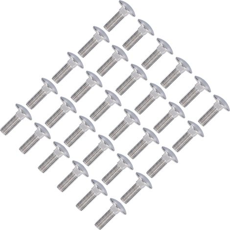 30 Pièces Boulons à Tête Bombée Acier Inoxydable A2-70, Filetage M10x30, pour Fixations Mécaniques (1/5)