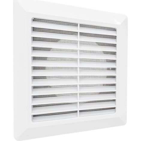Grille de Ventilation Grille anti-insectes Grille en plastique ABS 17,5 x 17,5 cm. SGD Ø 125 mm., blanc (1/3)