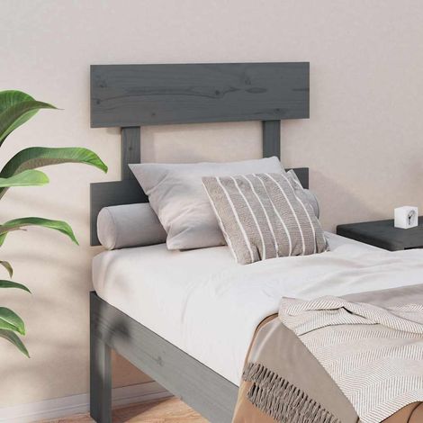 vidaXL Cabecero de cama madera maciza de pino gris 93,5x3x81 cm (1/5)