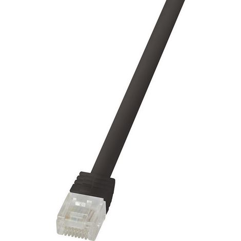 LogiLink CF2093U RJ45 Patchkabel CAT 6 U/UTP 10.00 m Schwarz hochflexibel 1 St.