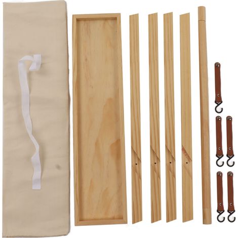 Table pliante rétro de plage, table en bois massif barbecue portable avec étagère et crochet suspendu pour jardin extérieur Style 1 (1/5)
