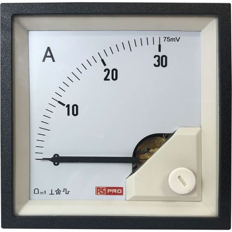 Ampèremètre analogique de panneau V c.c. RS PRO, 72mm x 72mm ( Prix pour 1 ) (1/3)