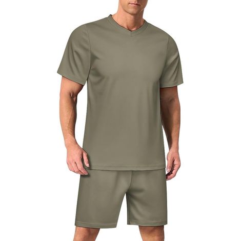 Football Jersey, Breathable and Quick-Drying T-Shirt, Men's V-Neck Sportswear + Shorts, Kids' Football Jersey Set for Pitch, Everyday Wear and Beach (1/5)
