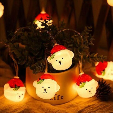Guirlande lumineuse LED ours en neige pour Noël, décoration pour jardins, terrasses et pelouses (1/5)