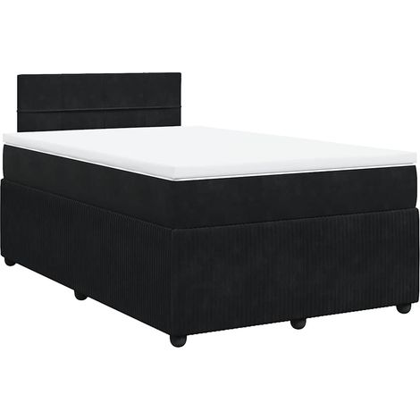 Maison Exclusive - Giroletto a Molle con Materasso Nero 120x200 cm in Velluto
