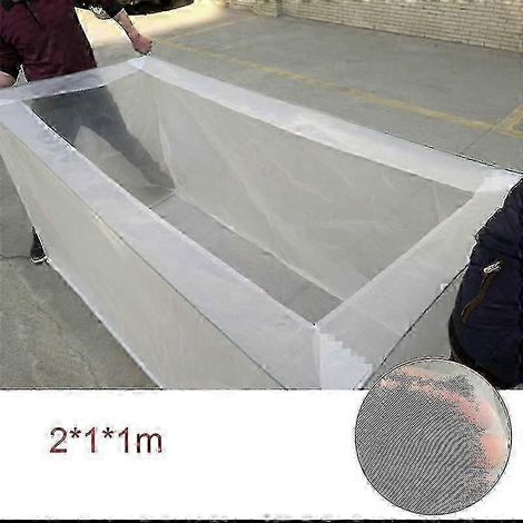 Cet enclos aquacole en filet est non toxique, résistant aux glissements de terrain et adapté à l'élevage de crevettes. Dimensions : 2 m x 1 m x 1 m