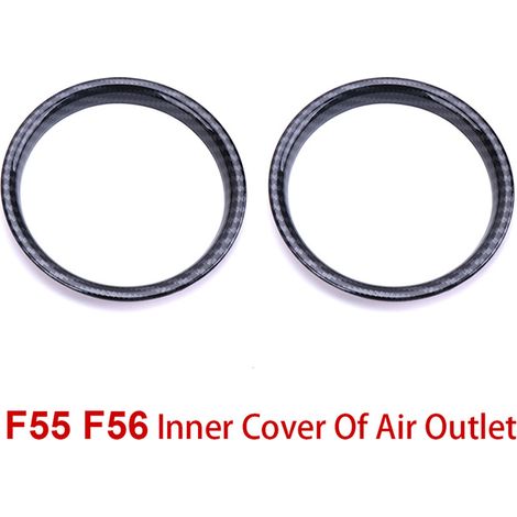 (Cache intérieur de grille d'aération) Cache de sortie d'air en fibre de carbone, autocollant décoratif compatible avec Mini Cooper One S JCW F55 F56 F57 (1/5)