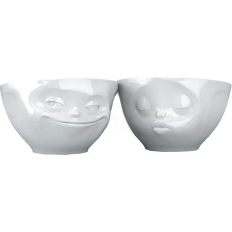 2 petits bols en porcelaine 200 ml Tassen - Bisou et malin (1/3)
