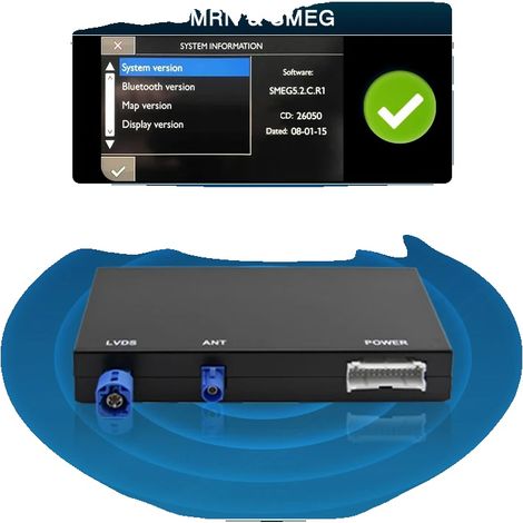 Interface CarPlay Android Auto, Connectivité transparente, Qualité audio améliorée, Uniquement adapté "SMEG"