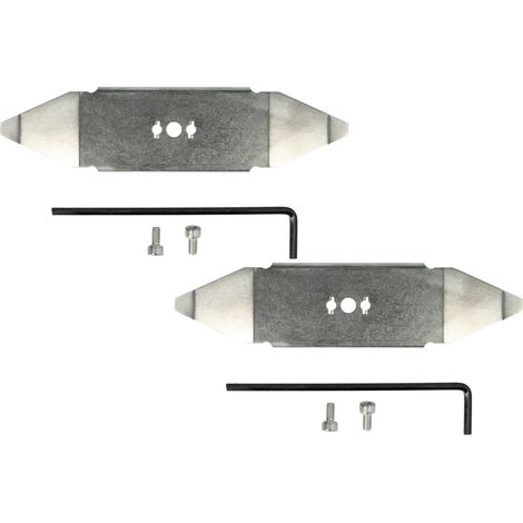 vhbw 2x Ersatz-Messer kompatibel mit Wolf-GARDEN Loopo S500 Rasenmäher - Ersatzklinge Silber, Edelstahl